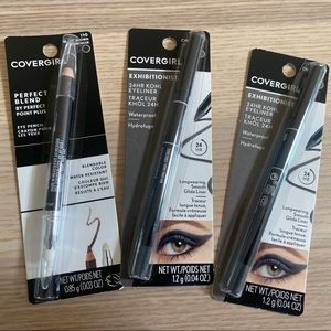Brand New Covergirl Perfect Blend Eye Pencil And Exhibitionist 24HR Eyeliner Set